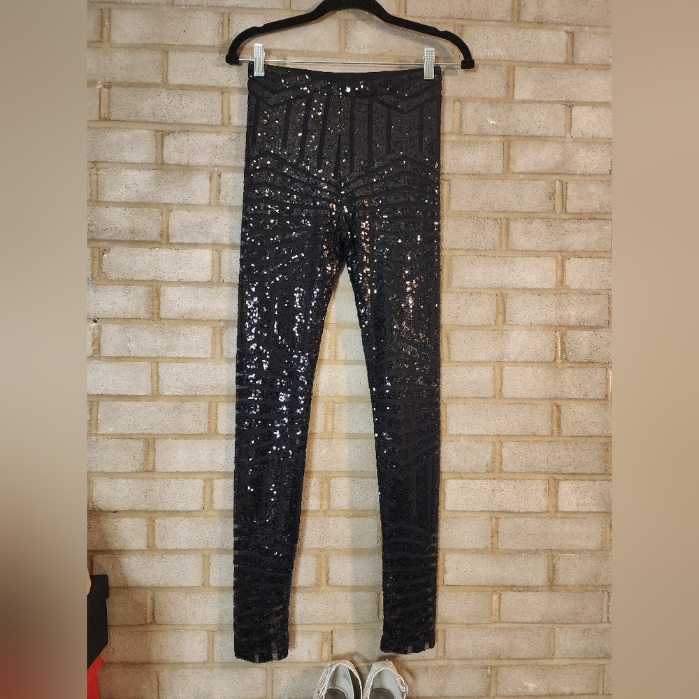 Gianni Bini Black Sequin Jeggings